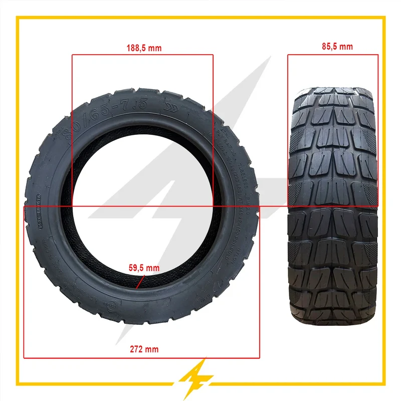 Cubierta Rueda Neumática 80/65-7,5 Offroad Tubeless para Patinete Eléctrico - Máximo Agarre en Cualquier Terreno