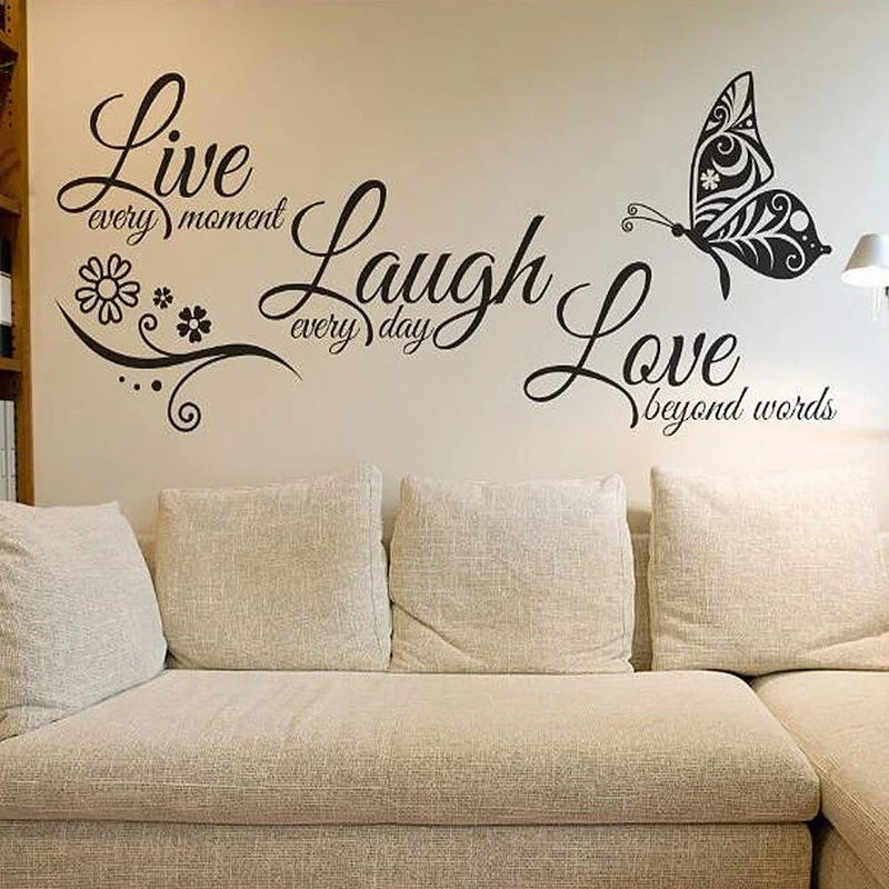 Etiqueta de la pared Extraíble Letras Modernas Patrón TV Antecedentes Arte PVC Pegatinas para la Decoración de la Sala de estar En Casa