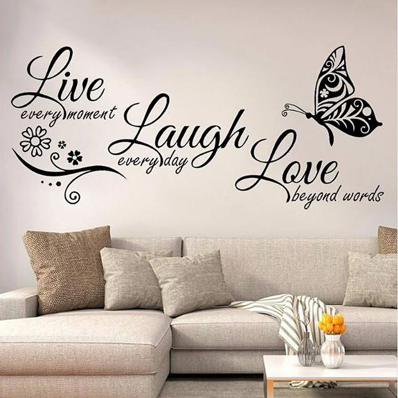 Etiqueta de la pared Extraíble Letras Modernas Patrón TV Antecedentes Arte PVC Pegatinas para la Decoración de la Sala de estar En Casa