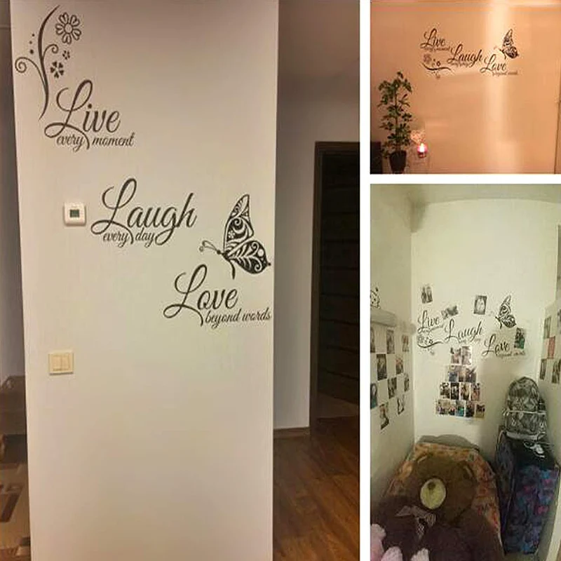 Etiqueta de la pared Extraíble Letras Modernas Patrón TV Antecedentes Arte PVC Pegatinas para la Decoración de la Sala de estar En Casa