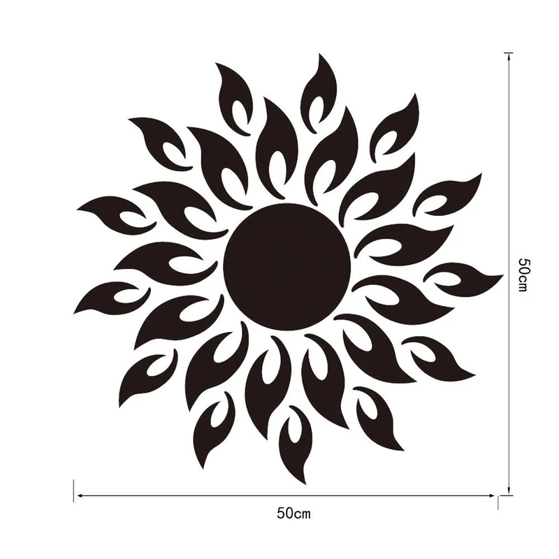 Pegatinas de Pared de 3D Sol Brillante Espejo Oro Calcomanías de Pared Desprendibles del Arte de la Moda de DIY de Doble Cara Decoración de Pared para Sala de Estar, Dormitorio, Hogar -27 Partes