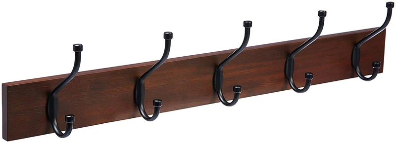 AmazonBasics Perchero de pared, nogal claro