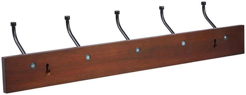 AmazonBasics Perchero de pared, nogal claro