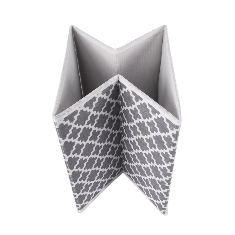 DII Contenedores plegables de tela para guarderías, oficinas, armarios, decoración del hogar, organizadores en cubo y necesidades de almacenamiento diarias, (grande, 27.9 x 27.9 x 27.9 cm), entramado gris, juego de 2, Set de 4, Gris (Lattice Gray), 1