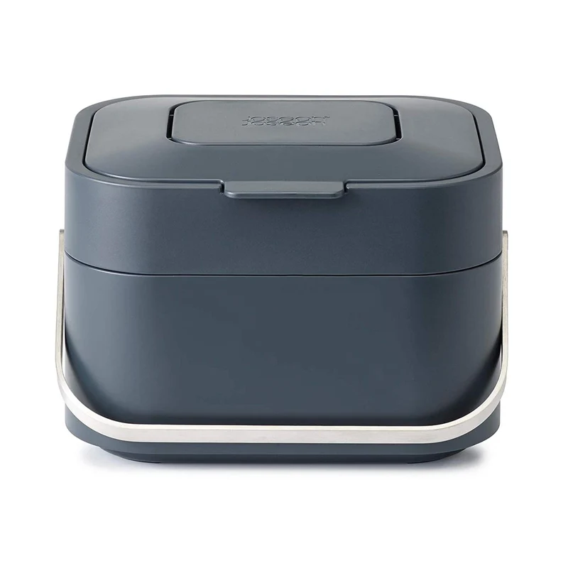 Joseph Joseph 30015 inteligente residuos Stack apilable para compost con olor filtro residuos de alimentos Caddy, 1-Gallon, color blanco roto, Gris, 3.7 L, 1