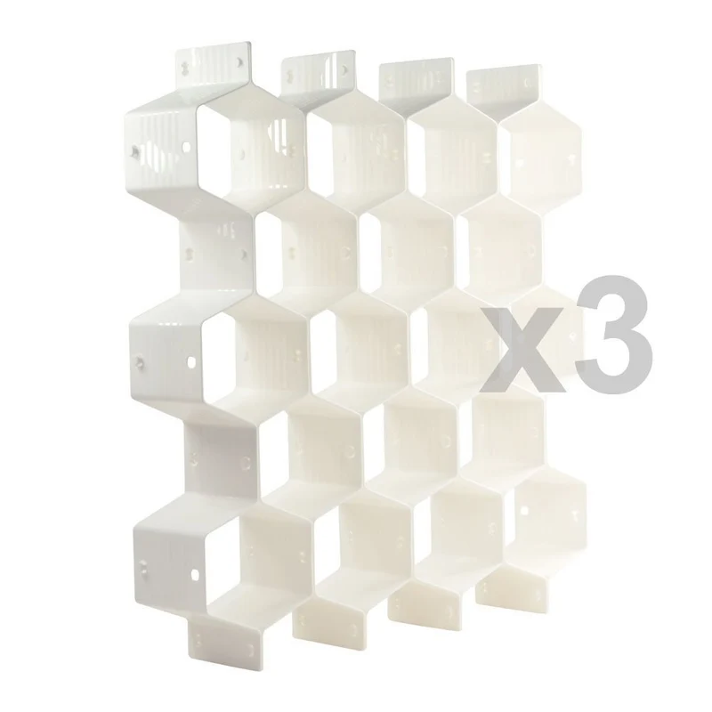 Xin Store - Organizador de cajones con diseño de panal de abeja para ropa interior, calcetines, brasieres, cinturones, bufandas, set de 3 (incluye 24 piezas)