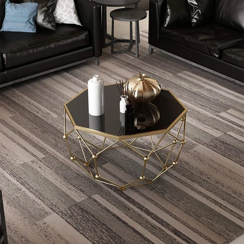 BAOMEI Escritorios Nordic Mesa for sofá for la Sala Dormitorio Ministerio del Interior, diseño geométrico, mármol, Metal, 76x76x45 Cm Estaciones de Trabajo