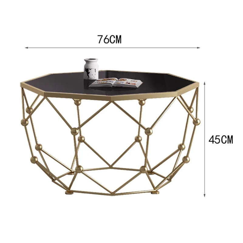 BAOMEI Escritorios Nordic Mesa for sofá for la Sala Dormitorio Ministerio del Interior, diseño geométrico, mármol, Metal, 76x76x45 Cm Estaciones de Trabajo