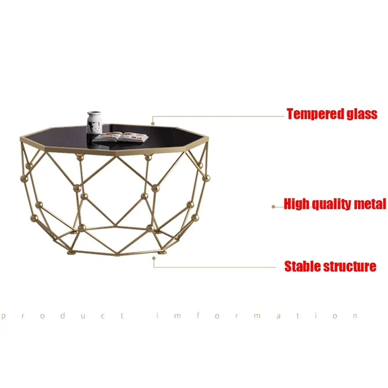 BAOMEI Escritorios Nordic Mesa for sofá for la Sala Dormitorio Ministerio del Interior, diseño geométrico, mármol, Metal, 76x76x45 Cm Estaciones de Trabajo