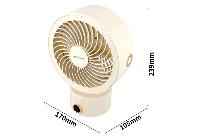 Kabelloser 3D-Luftzirkulator-Tischventilator | Aromatherapie, Smart Display & Persönliche Kühlung