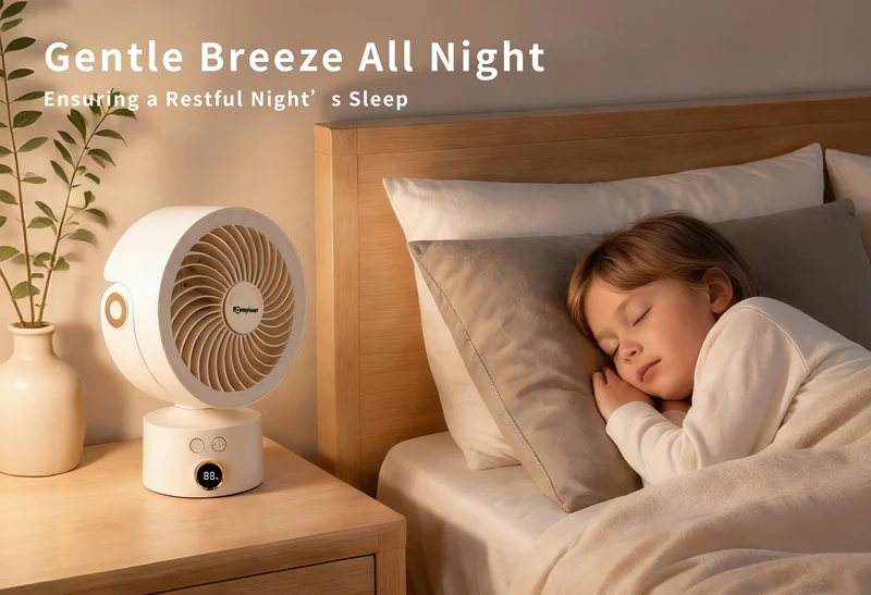 Kabelloser 3D-Luftzirkulator-Tischventilator | Aromatherapie, Smart Display & Persönliche Kühlung