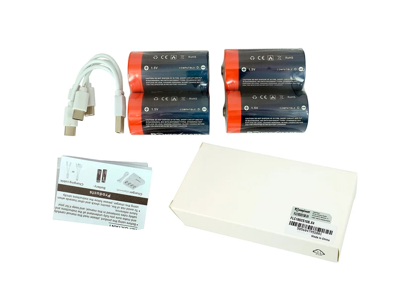 USB-D-Li-Ionen-Akku, 4er-Pack 1,5 V 5800 mWh mit Typ-C-Anschluss