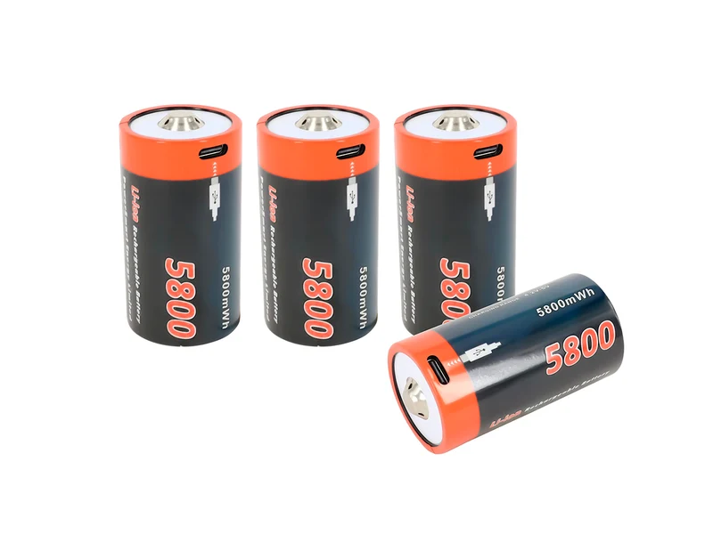 USB-D-Li-Ionen-Akku, 4er-Pack 1,5 V 5800 mWh mit Typ-C-Anschluss