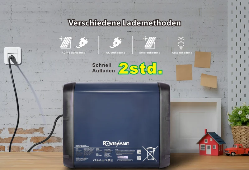 PowerSmart 1200W Portable Power Station 1152Wh | LiFePO4 Akku | Solargenerator