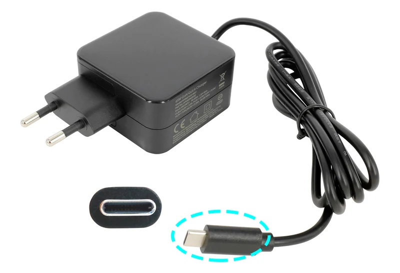 USB-C 65W GaN-Schnellladegerät, kompatibel mit Huawei MateBook, Lenovo Thinkpad, MacBook Pro/Air, Spectre, ASUS Chromebook, Acer, Dell, Google, Samsung, Xiaomi Typ-C-Netzteil