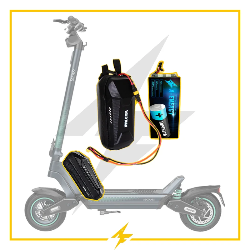 Batería externa de autonomía 48V para patinete eléctrico Cecotec Bongo Y65 - Instalación fácil y autonomía superior con AF SCOOTERS