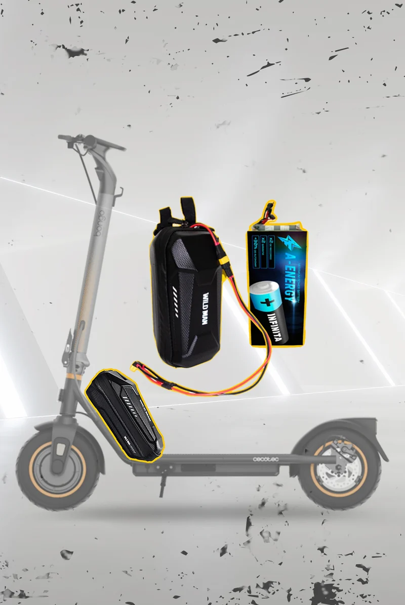 Batería externa de autonomía 36V para patinete eléctrico Cecotec Bongo D30 - Instalación fácil y autonomía superior con AF SCOOTERS