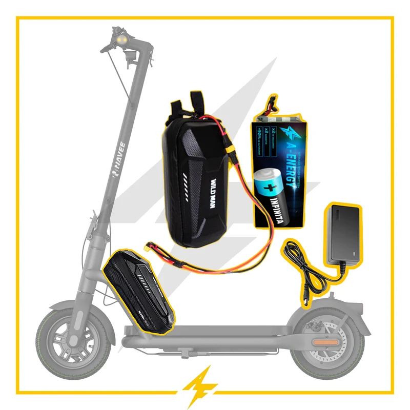 Batería de autonomía conmutada 48V para patinete eléctrico NAVEE Todoterreno N65i - Instalación fácil y autonomía superior con AF SCOOTERS
