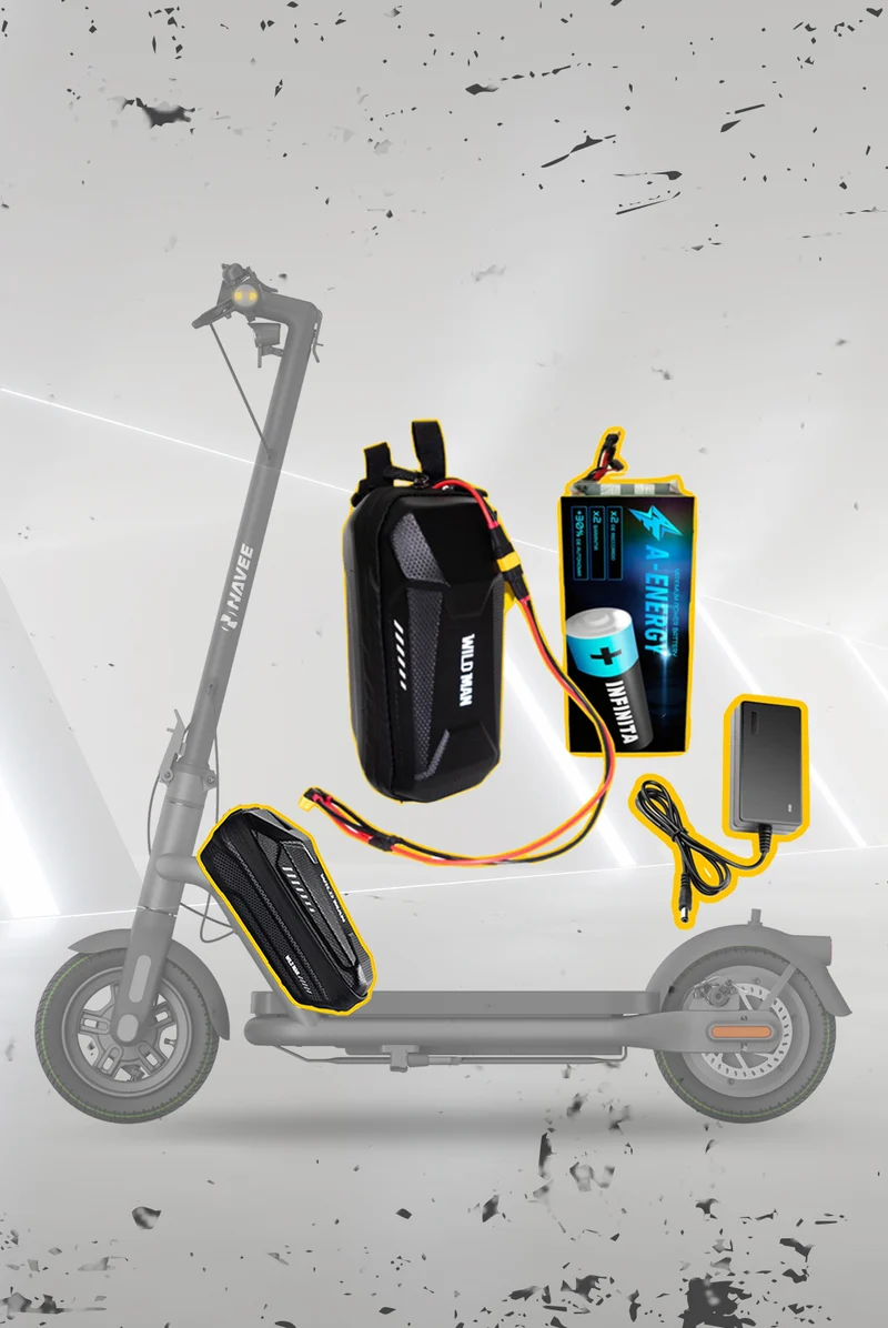 Batería de autonomía conmutada 48V para patinete eléctrico NAVEE Todoterreno N65i - Instalación fácil y autonomía superior con AF SCOOTERS