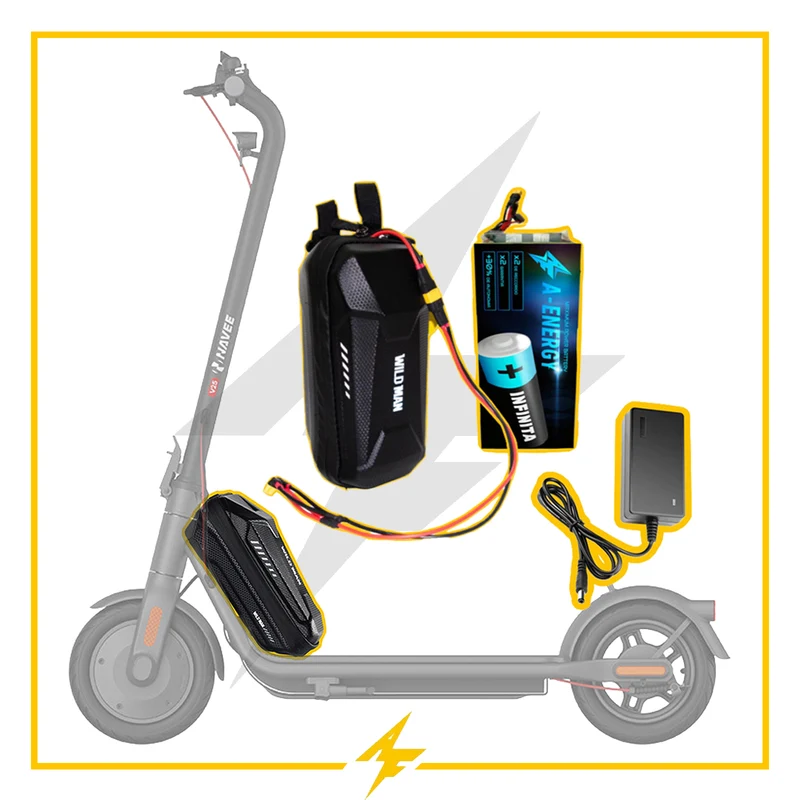 Batería de autonomía conmutada 36V para patinete eléctrico NAVEE Urbano V25 - Instalación fácil y autonomía superior con AF SCOOTERS