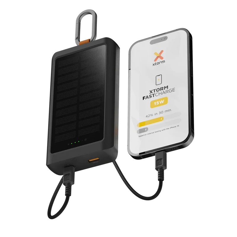 Batería externa Solar de 10.000 mAh Go2 de Xtorm - 15W