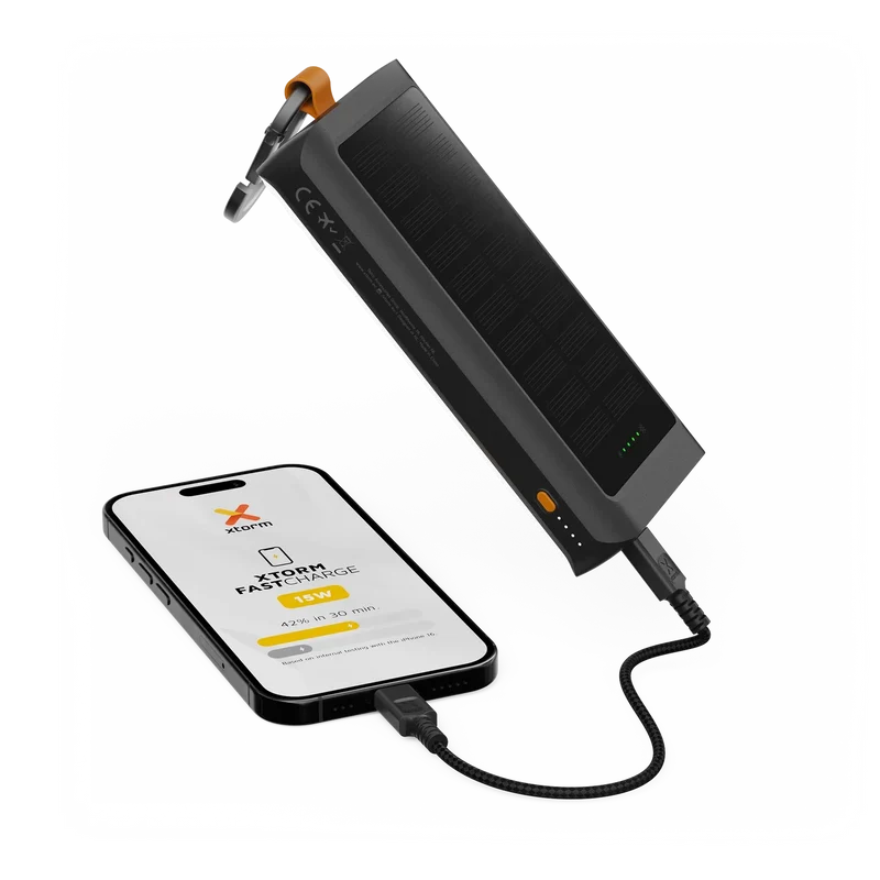 Batería externa Solar de 10.000 mAh Go2 de Xtorm - 15W