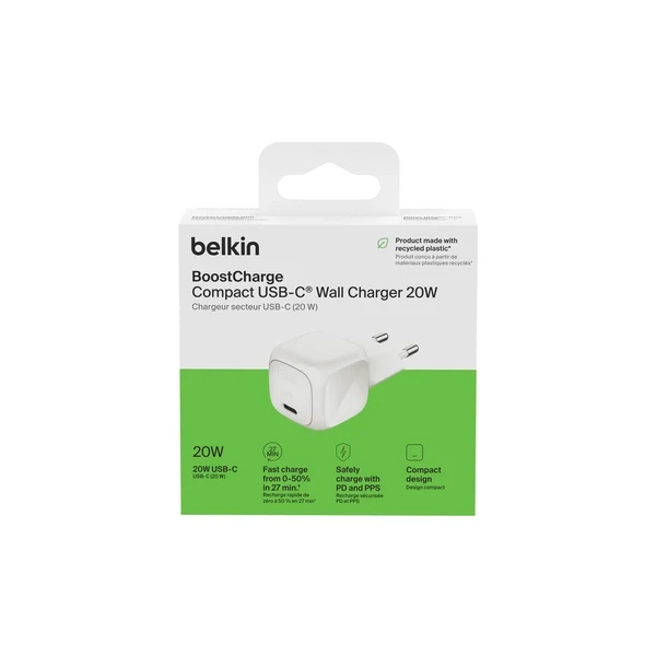 Adaptador de corriente USB-C 20W BoostCharge de Belkin