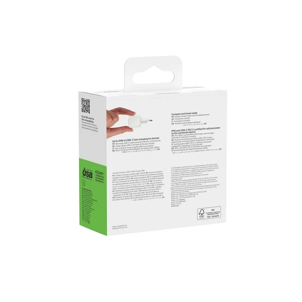 Adaptador de corriente USB-C 20W BoostCharge de Belkin