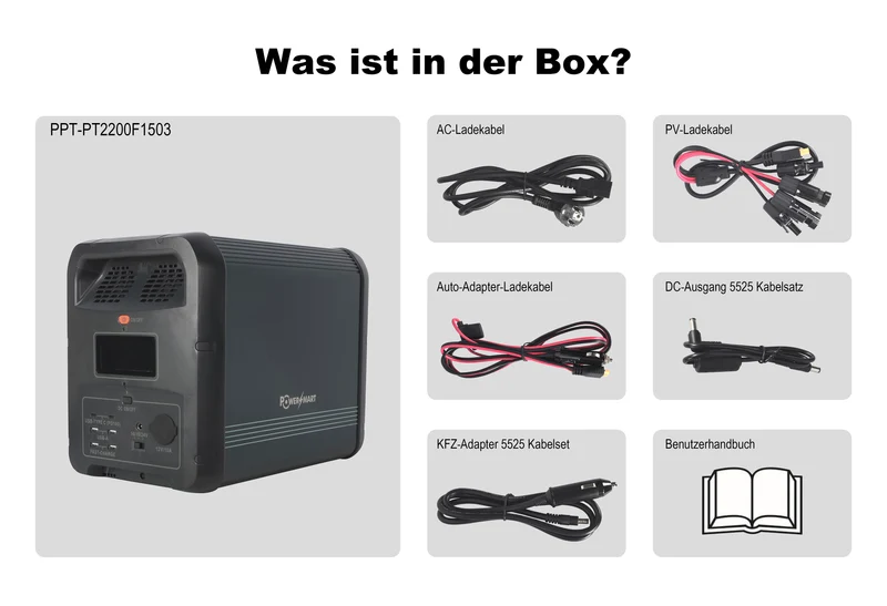 PowerSmart 2200W Portable Power Station 2160Wh | LiFePO4-Akku | Ultraschnelle Ladung