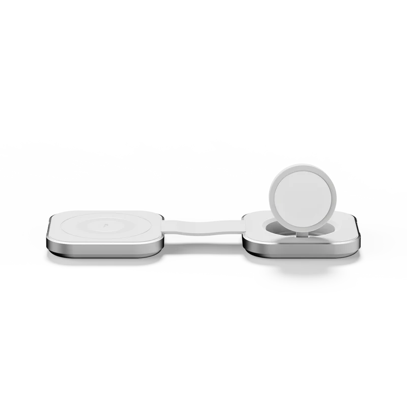 Cargador inalámbrico 2 en 1 Qi2 de LINQ - Blanco