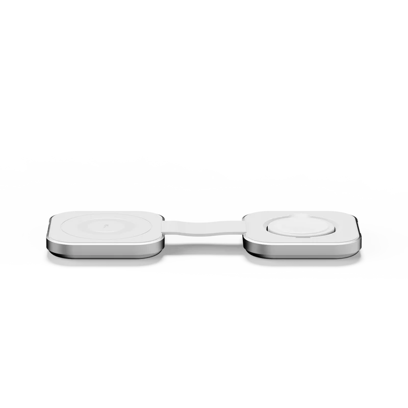 Cargador inalámbrico 2 en 1 Qi2 de LINQ - Blanco