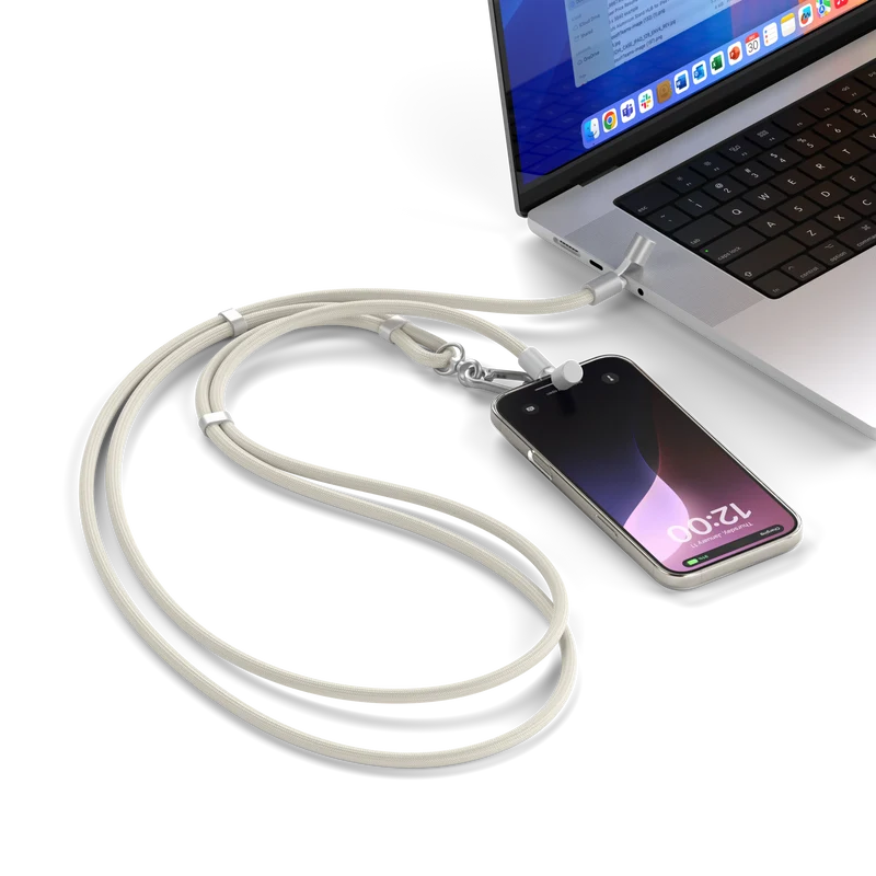 Correa para iPhone OntheGo™ Crossbody con cable USB-C de Satechi - Arena