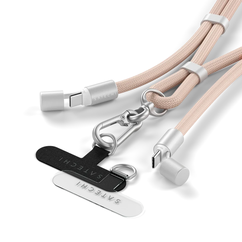 Correa para iPhone OntheGo™ Crossbody con cable USB-C de Satechi - Rosa