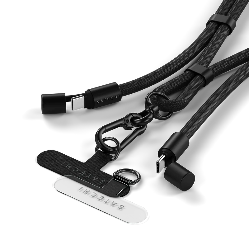Correa para iPhone OntheGo™ Crossbody con cable USB-C de Satechi - Negro