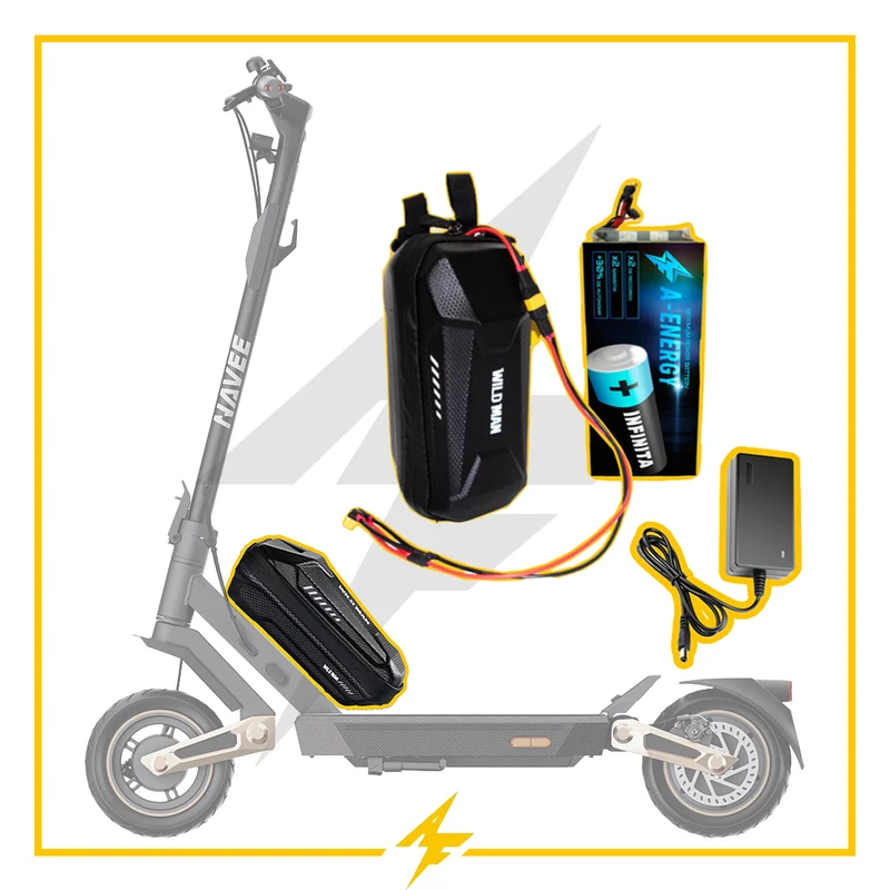 Batería de autonomía conmutada 48V para patinete eléctrico NAVEE Performance ST3 - Instalación fácil y autonomía superior con AF SCOOTERS