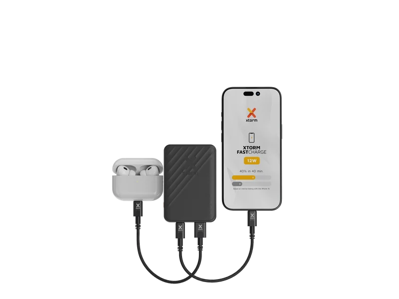 Batería externa de 5.000 mAh Go2 de Xtorm - Negro
