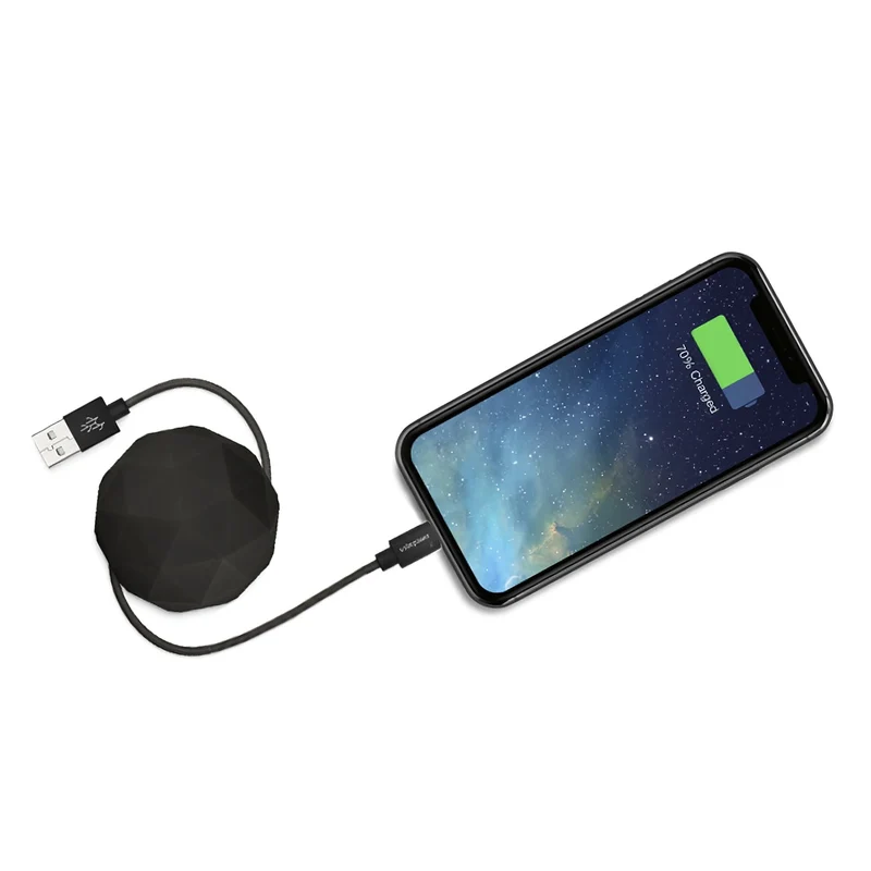 Cable de carga lightning a USB-A Cosmo de UsbePower - Negro