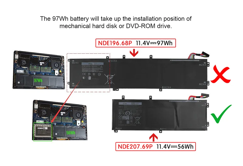 11,4V 4910mAh 3-Zellen 56Wh 5D91C Laptop-Akku für Dell XPS 15 9550 9560 Precision 5510 5520