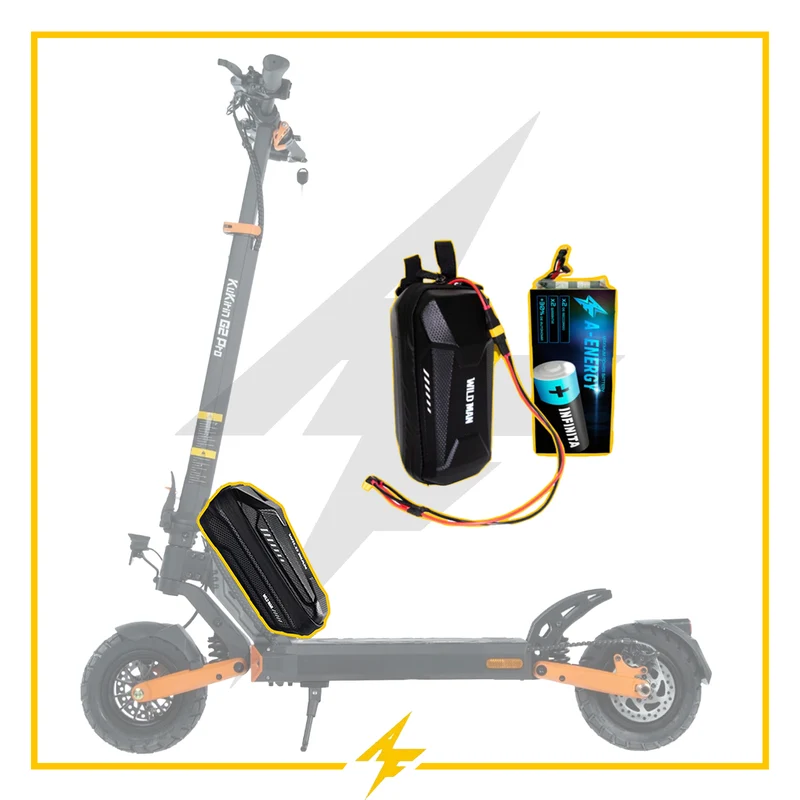 Batería externa de autonomía 48V para patinete eléctrico Kukirin G2 Pro Homologado - Instalación fácil y autonomía superior con AF SCOOTERS