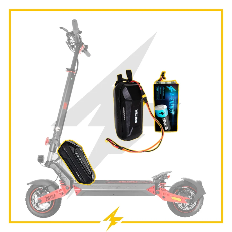 Batería externa de autonomía 48V para patinete eléctrico Zwheel ZWolf / Plus - Instalación fácil y autonomía superior con AF SCOOTERS