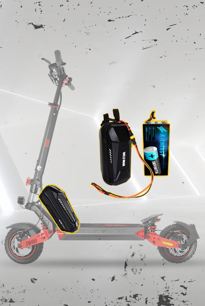Batería externa de autonomía 48V para patinete eléctrico Zwheel ZWolf / Plus - Instalación fácil y autonomía superior con AF SCOOTERS