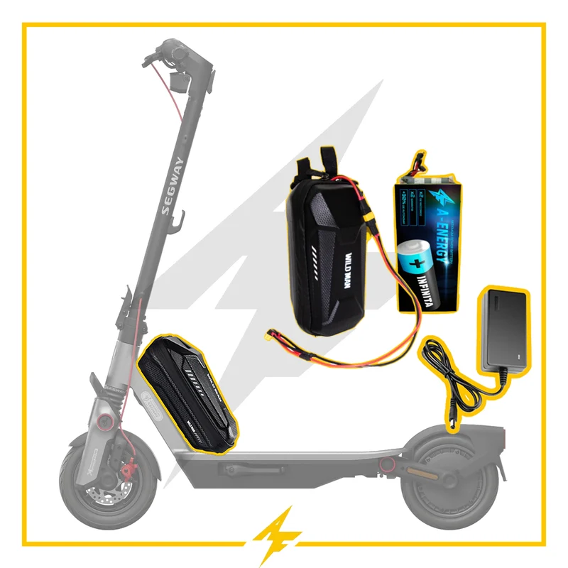Batería de autonomía conmutada 48V para patinete eléctrico Ninebot Segway F3 - Instalación fácil y autonomía superior con AF SCOOTERS
