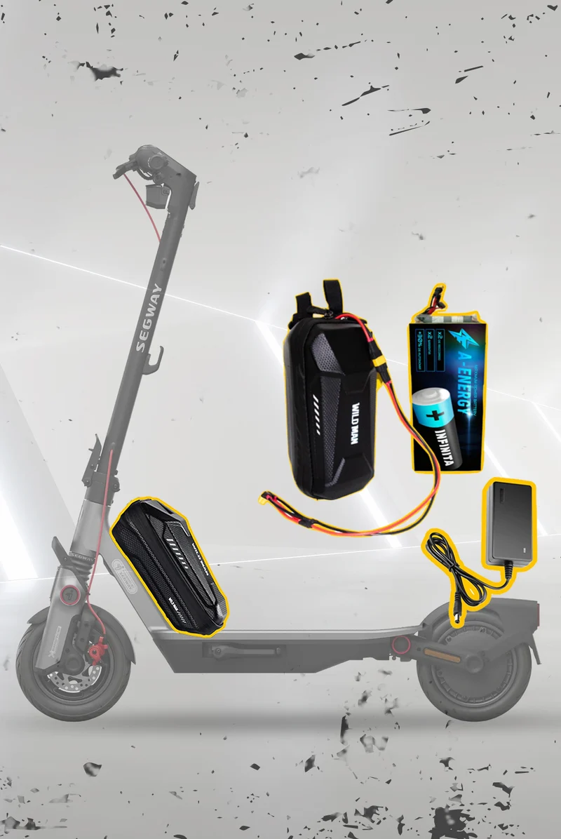 Batería de autonomía conmutada 48V para patinete eléctrico Ninebot Segway F3 - Instalación fácil y autonomía superior con AF SCOOTERS