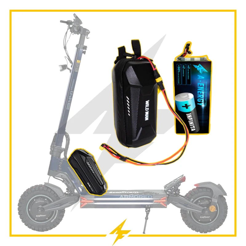 Batería externa de autonomía 60V para patinete eléctrico Ecoxtrem M41 Armored - Instalación fácil y autonomía superior con AF SCOOTERS