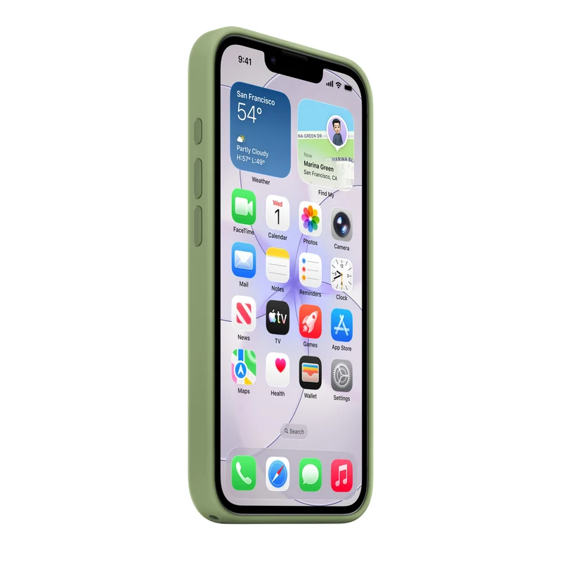 Funda de silicona con MagSafe para el iPhone 17e - Musgo claro