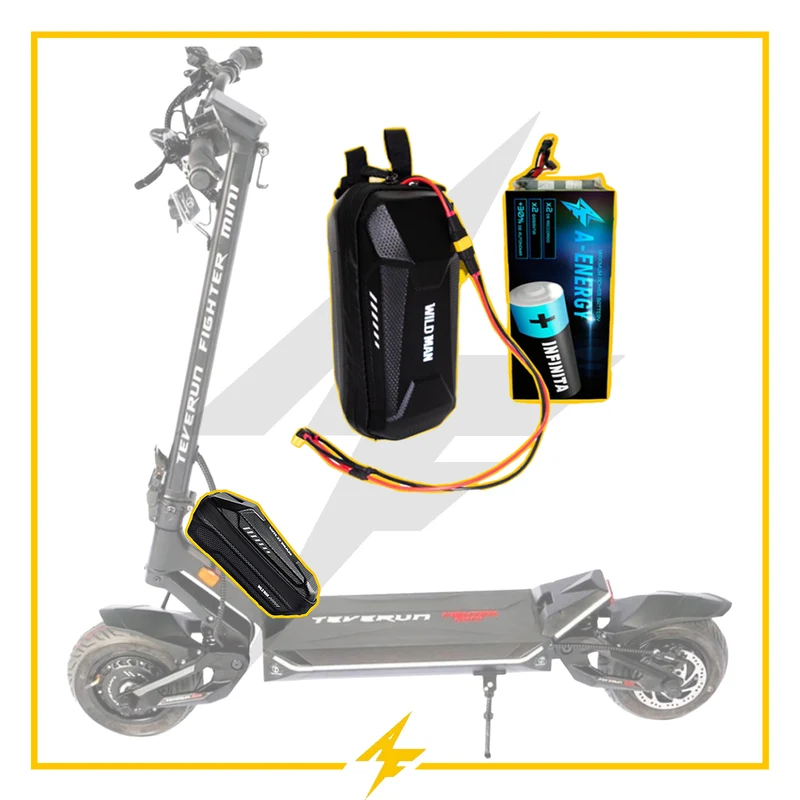 Batería externa de autonomía 52V para patinete eléctrico Teverun Fighter Mini - Instalación fácil y autonomía superior con AF SCOOTERS