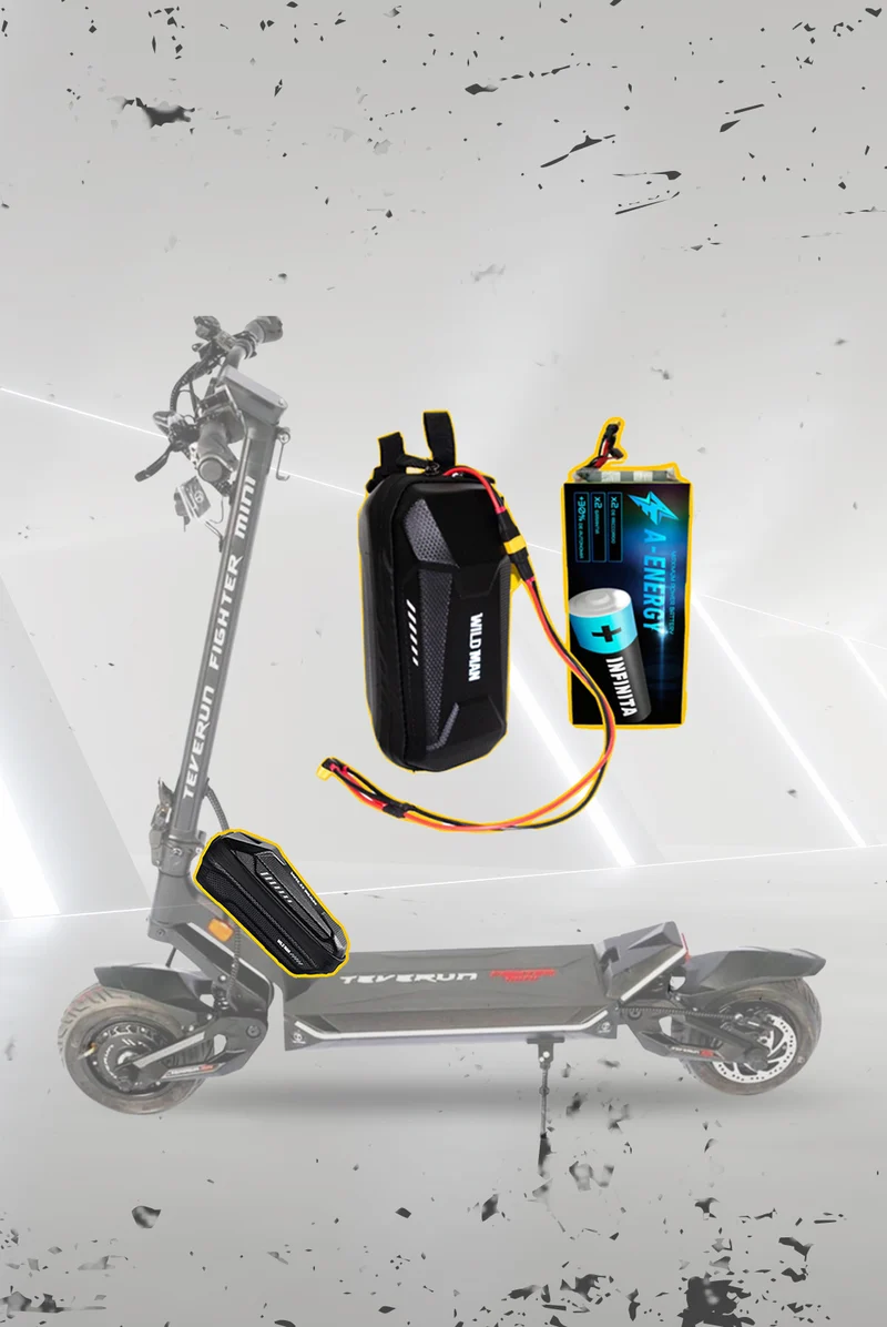 Batería externa de autonomía 52V para patinete eléctrico Teverun Fighter Mini - Instalación fácil y autonomía superior con AF SCOOTERS