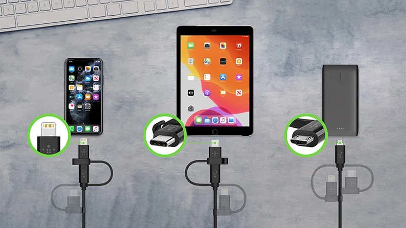 Cable BOOST↑CHARGE de USB-A con Conexión Universal (1 m) de Belkin - Negro