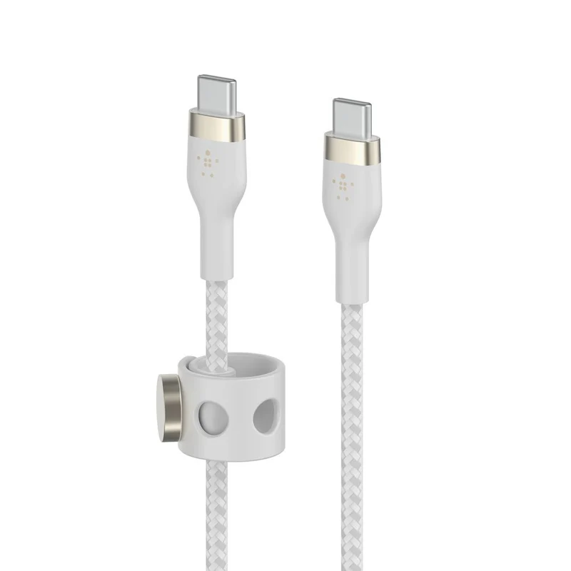 Cable de USB-C a USB-C BOOST↑CHARGE Pro Flex (2 m) de Belkin - Blanco