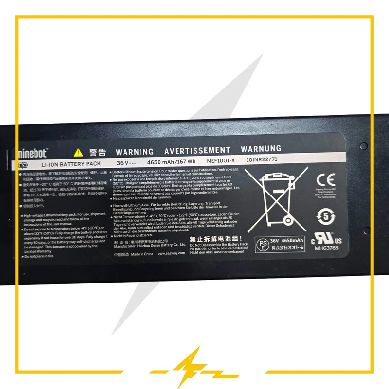 Batería 4650mAh 36V para patinete eléctrico Segway Ninebot AIR T15 pro 4Pin - ¡Velocidad máxima con AF SCOOTERS!